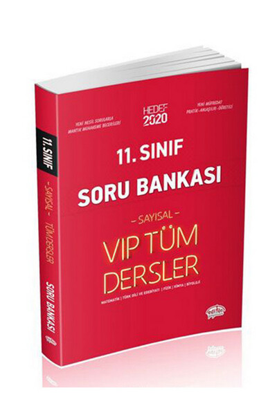 11. Sınıf VIP Tüm Dersler (Sayısal) Soru Bankası Kırmızı Kitap - Editör Yayınevi