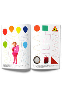 Çizgi Alıştırmaları - Renkler Şekiller - Parıltı Yayınları - Yaz Sil Kalem Hediyeli - Thumbnail
