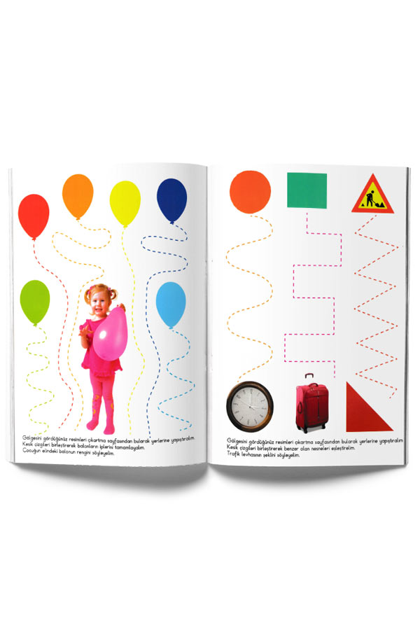 Çizgi Alıştırmaları - Renkler Şekiller - Parıltı Yayınları - Yaz Sil Kalem Hediyeli