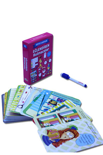Eğitici Kartlar - Eğlendiren Bulmacalar / Silinebilir Kalem Hediyeli