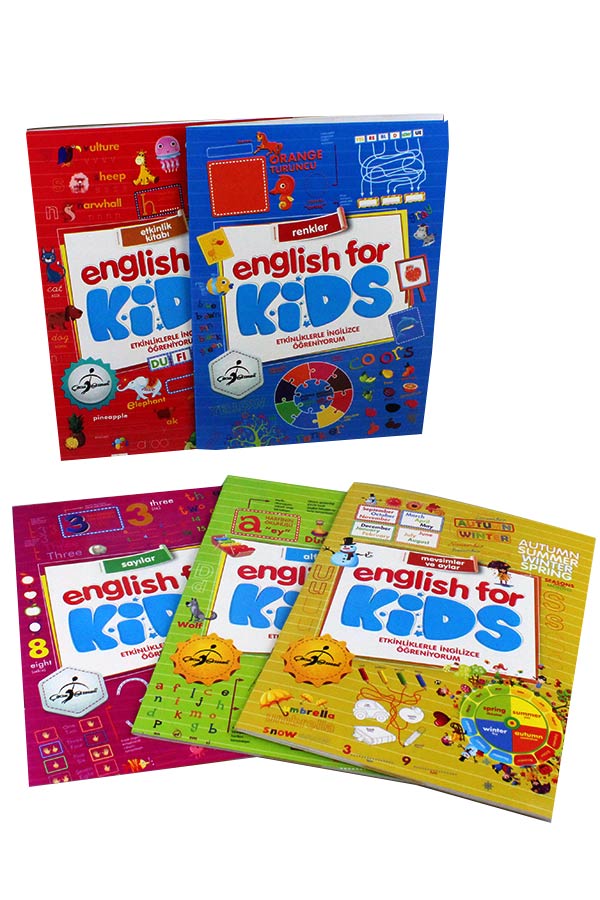English For Kids / Çocuklar İçin İngilizce Etkinlik ve Aktivite Seti - 5 Kitap