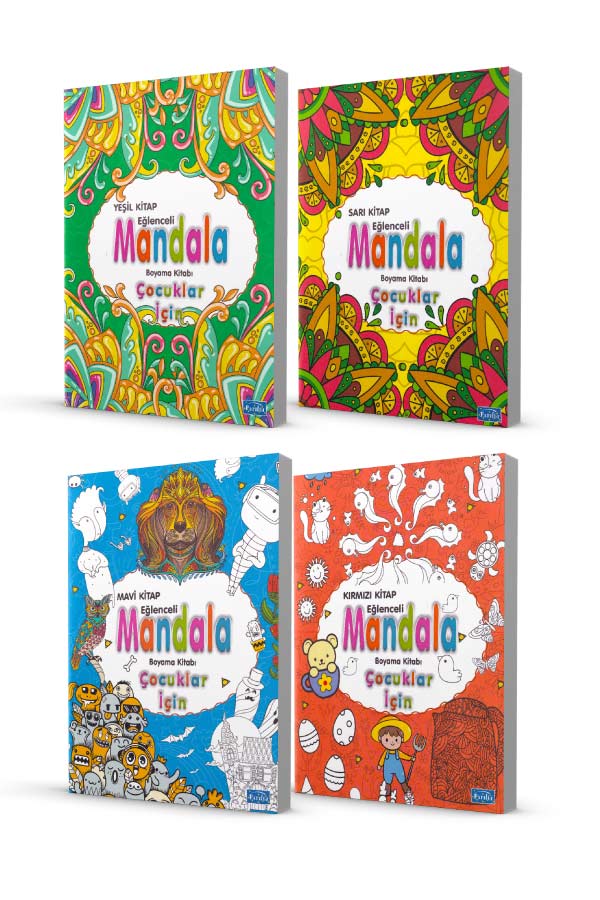 Mandala - Çocuklar İçin Boyama Seti - 4 Kitap