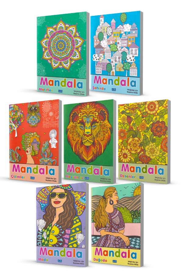 Mandala - Yetişkinler İçin Boyama Seti - 7 Kitap