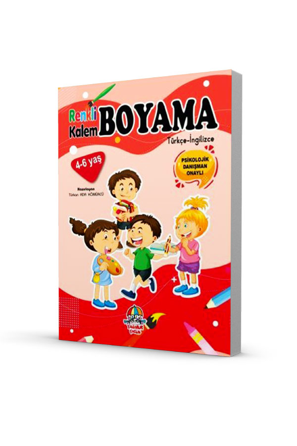Renkli Kalem Boyama - İngilizce - Türkçe - Çocuklar