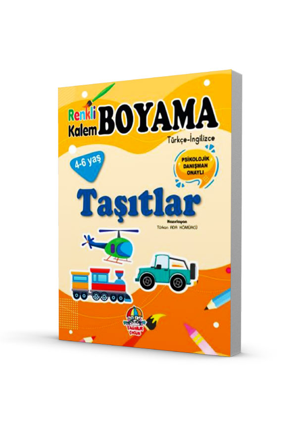 Renkli Kalem Boyama - İngilizce - Türkçe - Taşıtlar